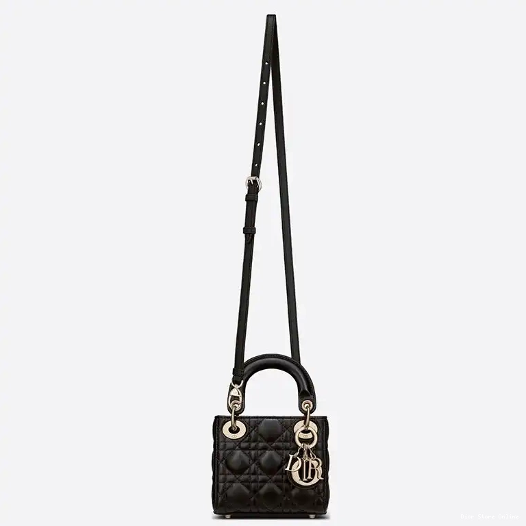 Cheap Lady Cannage Bag Lambskin Black Dior Micro 0505 Hot Sale